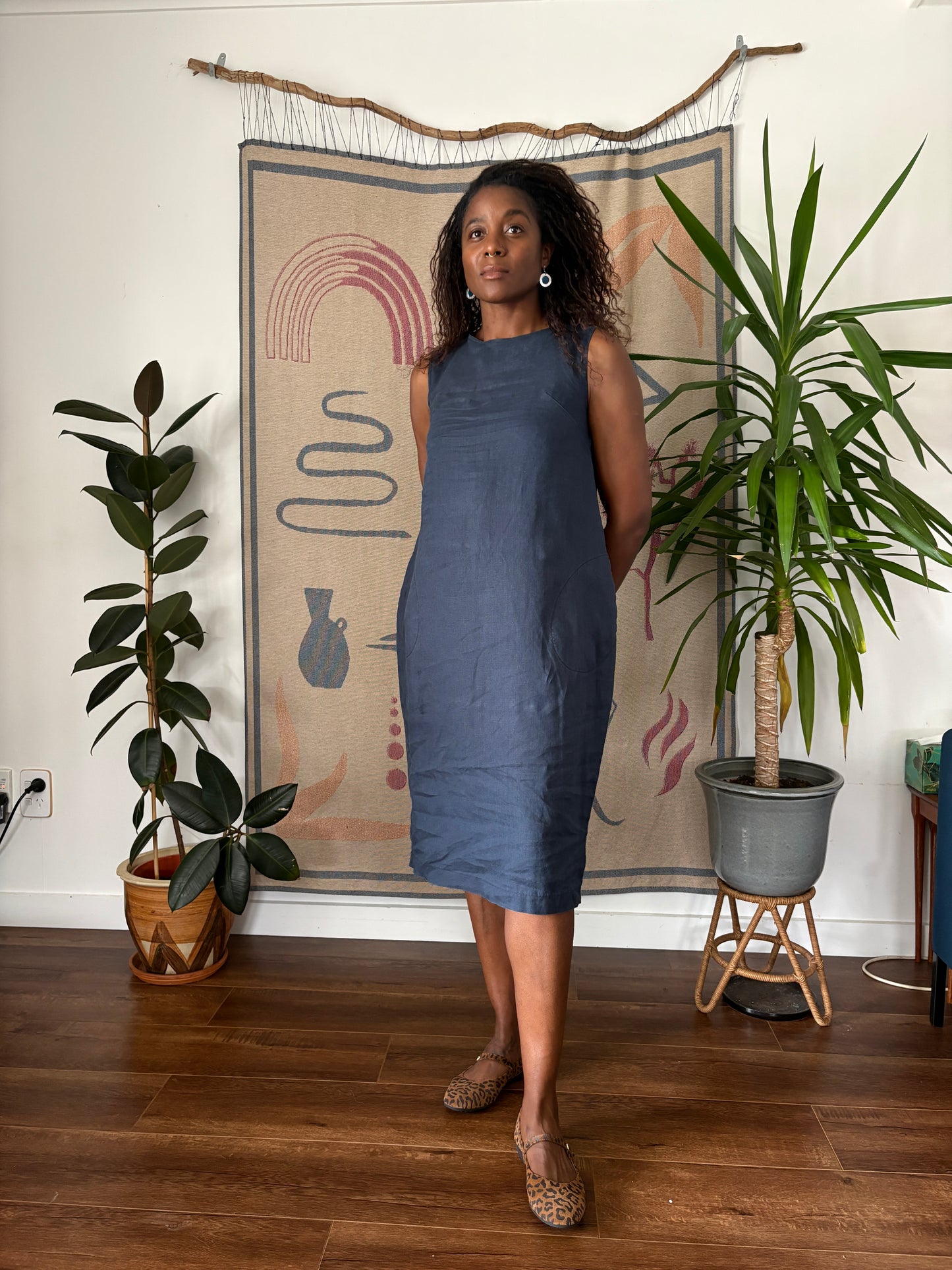 Harlowe linen dress, 8-10