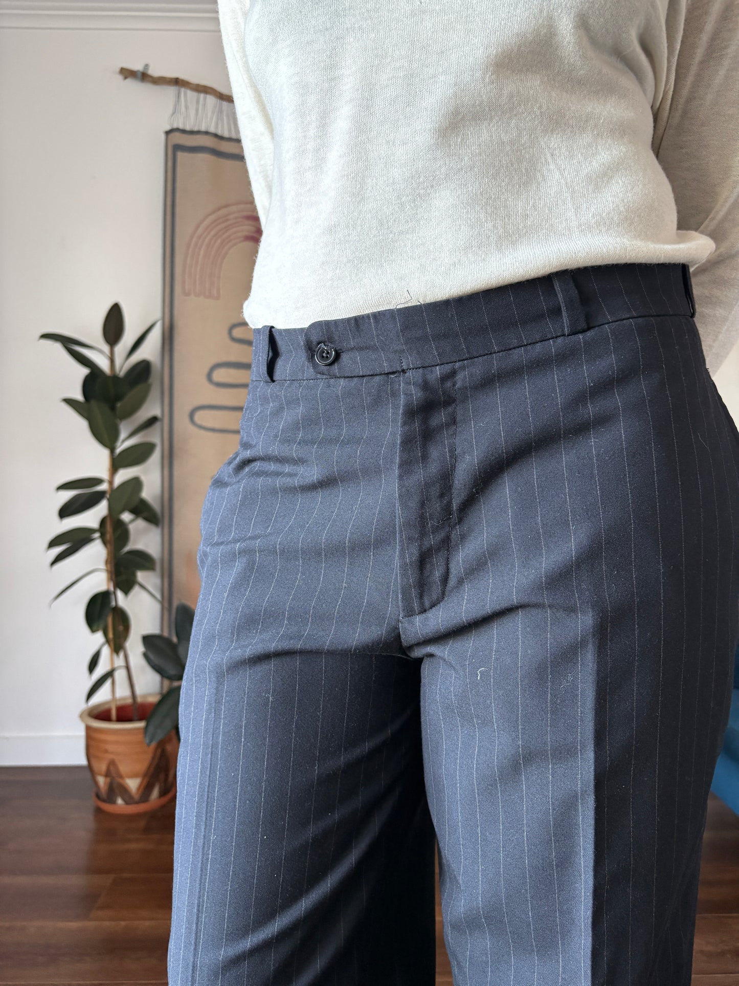 Pinstripe pants, 10-12
