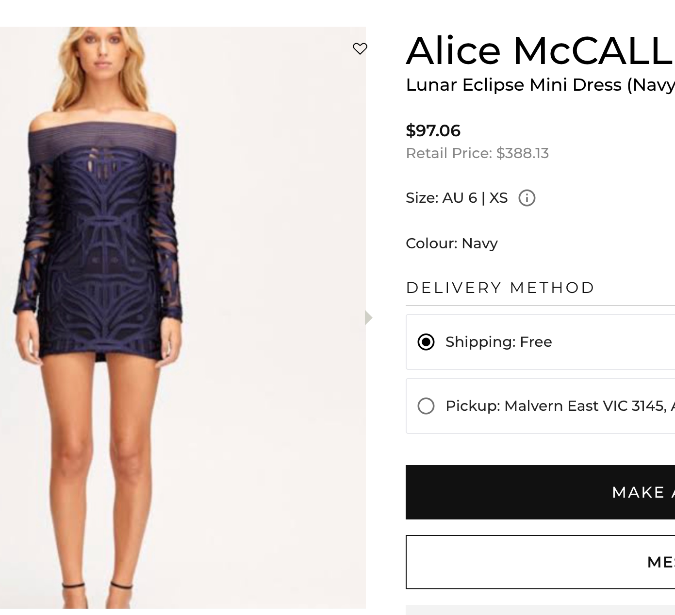 Alice McCall off shoulder dress, 12