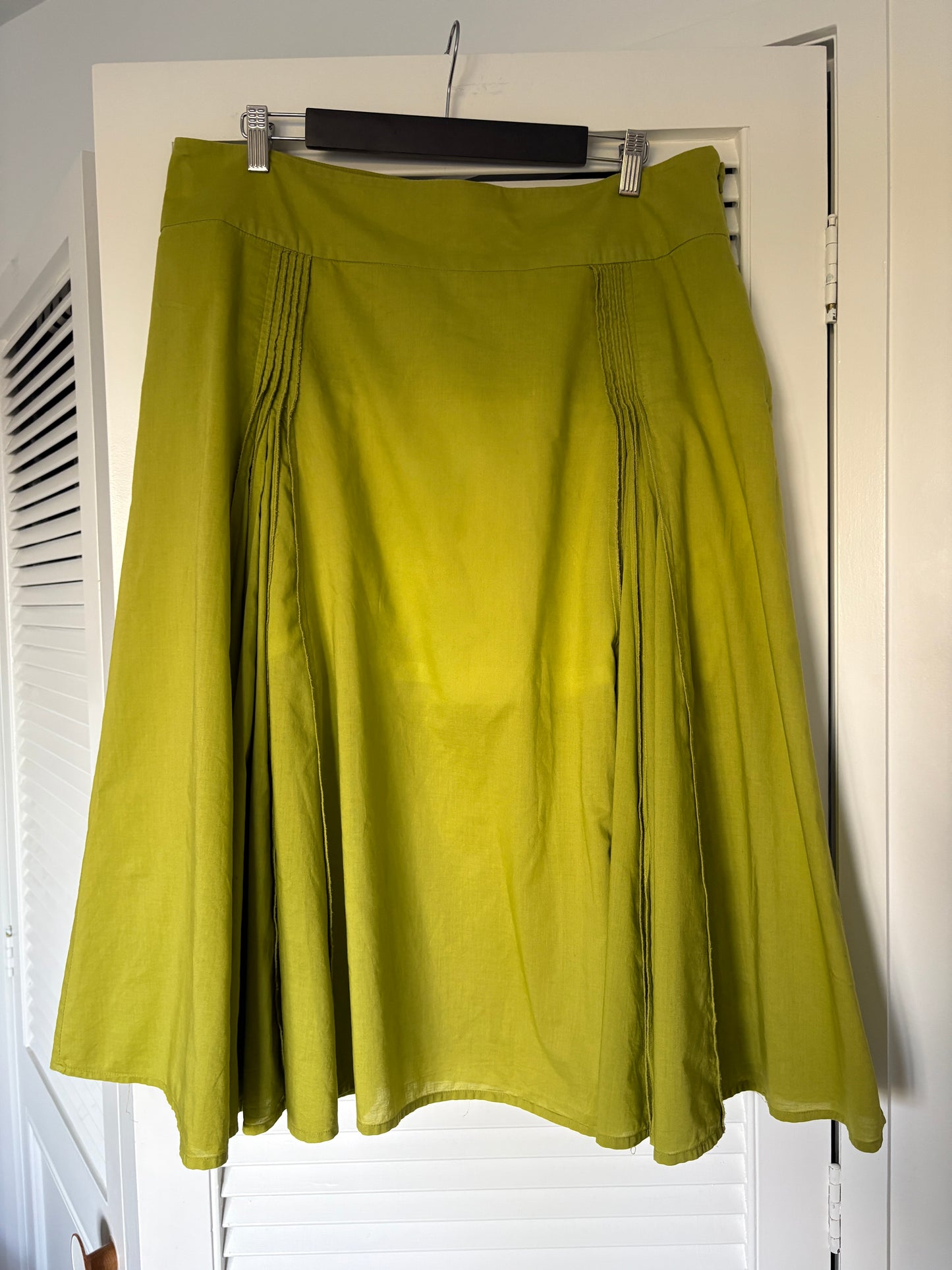 Jigsaw lime green skirt, 16-18