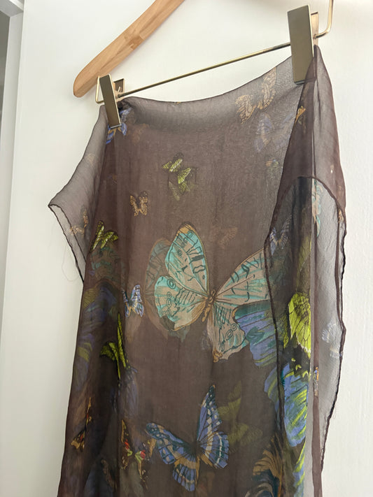 Silk butterfly scarf