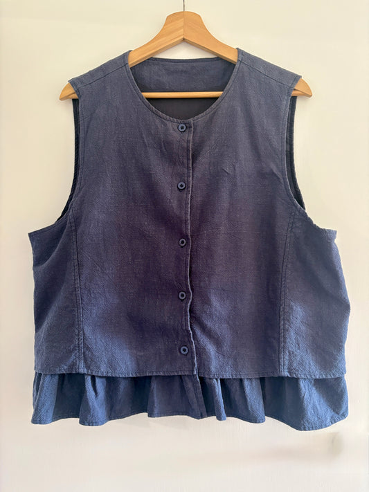 A.K cotton / linen vest, 10-16