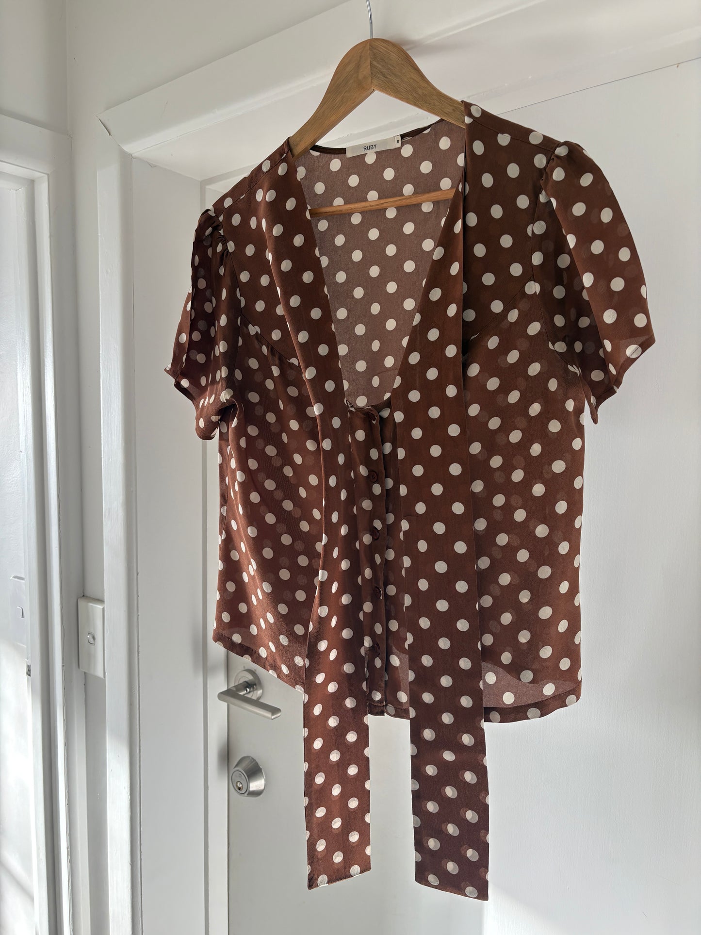Ruby silk top, 8-10